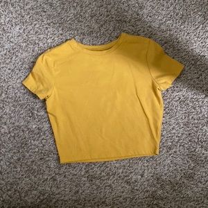 Yellow crop top tee